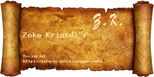 Zeke Kristóf névjegykártya