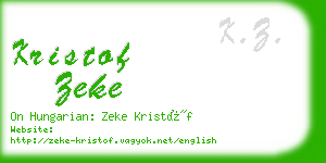 kristof zeke business card